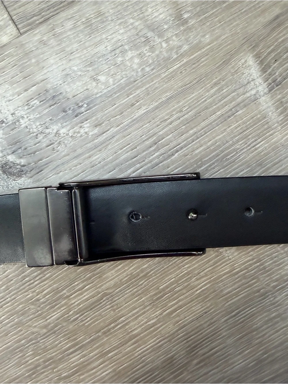 Calvin Klein Men's Reversible Black and Brown Leather Belt with Metal Buckle